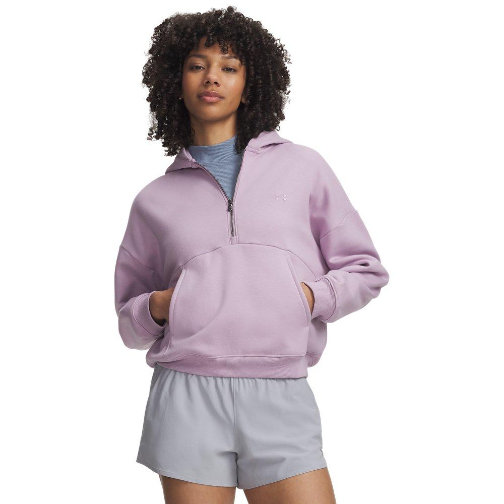 Under Armour Women's Icon Fleece 1/2 Zip Hoodie - Pink/White - PINK/WHITE